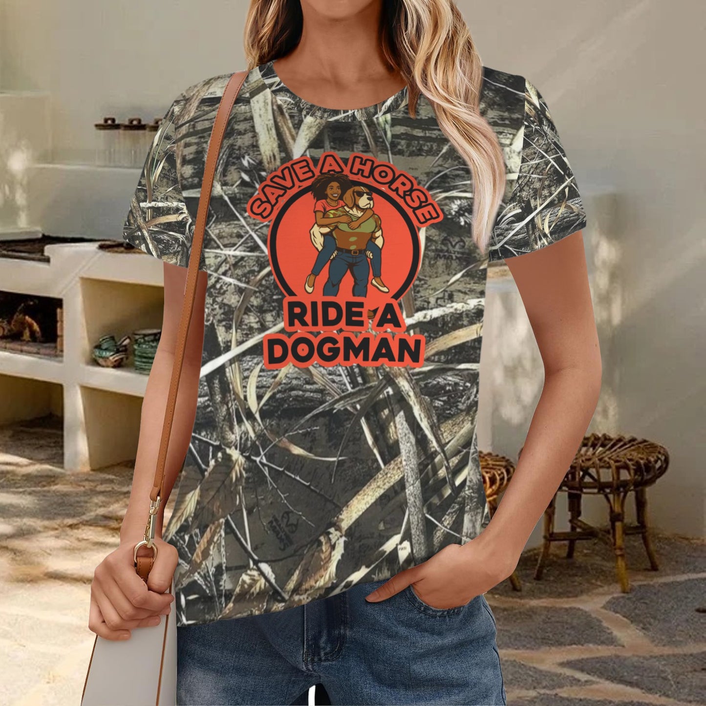 Dogman Outdoors Causal Women's Crew Neck short sleeve shirt