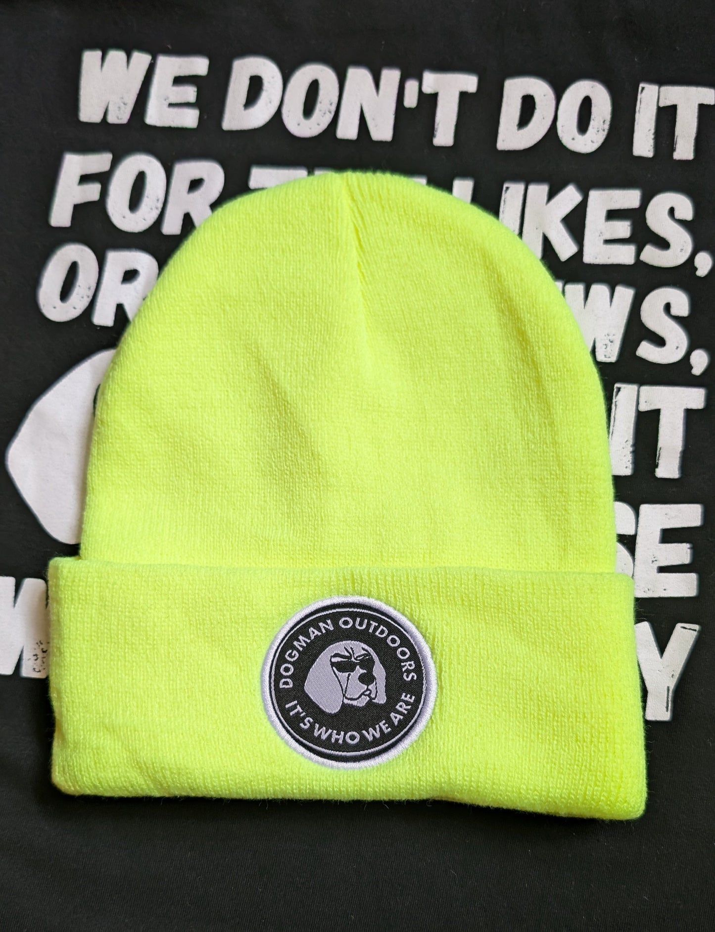 Dogman Outdoors cotton Hi-Vis Yellow beanie