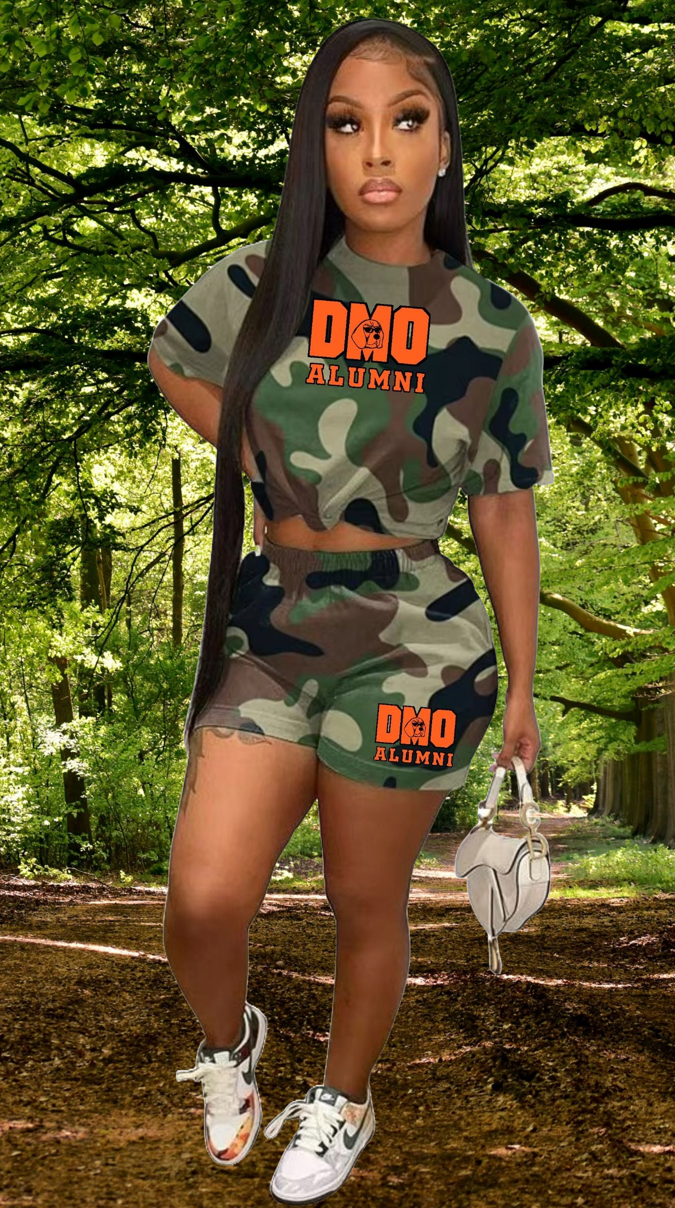 Dogman Outdoors Camo Two Pieces Shorts Sets with oversized shirt