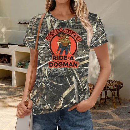 Dogman Outdoors Causal Women's Crew Neck short sleeve shirt