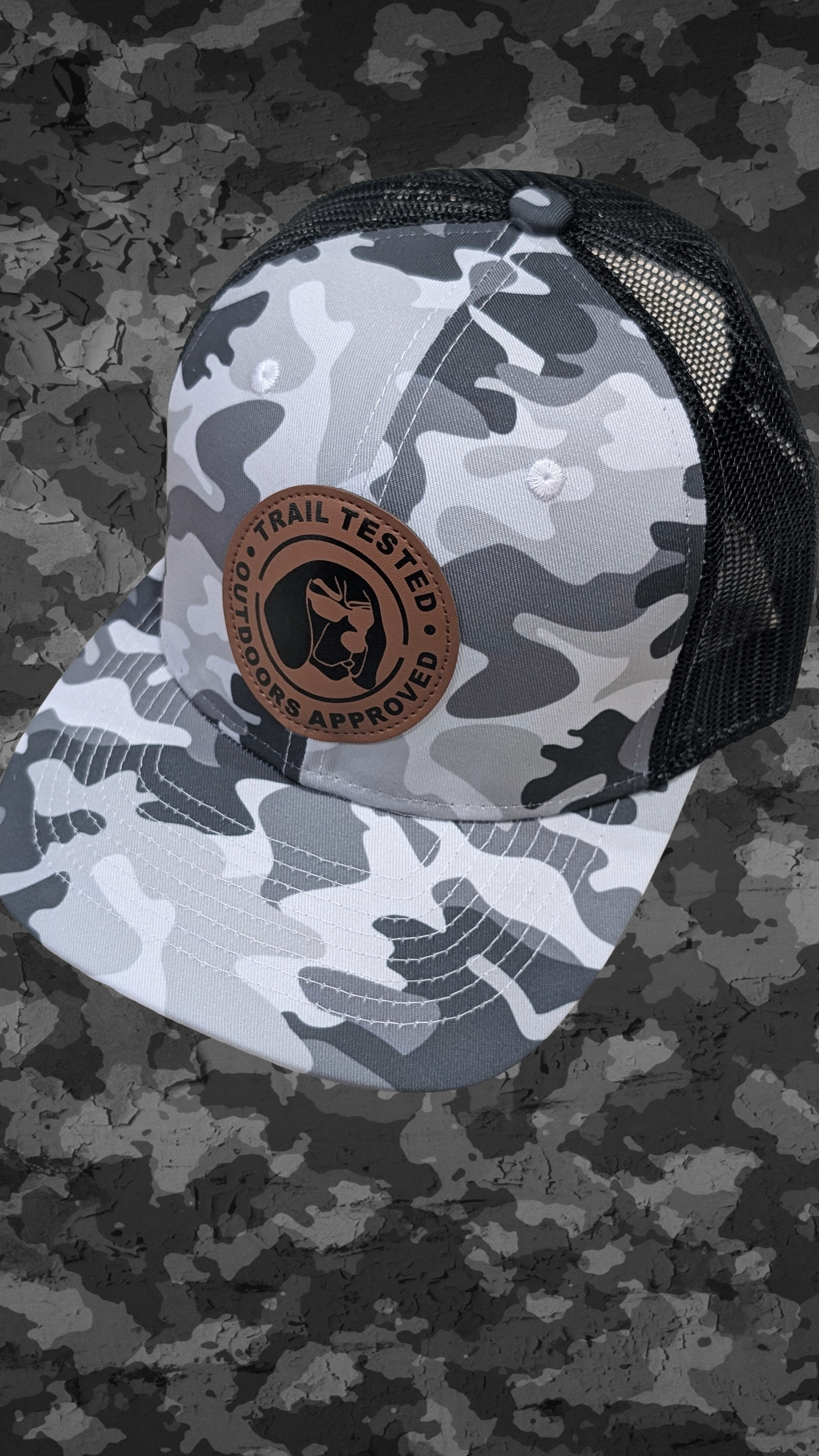 Dogman Outdoors Richardson style ELITE SERIES Grey and Black Camo hat
